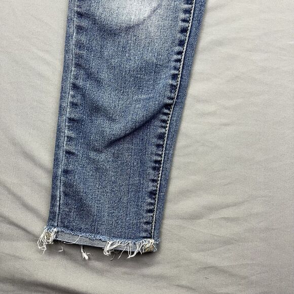 Universal Thread Women's Skinny Mid Rise Distressed Jeans 2/26R Raw Hem Stretch - Picture 7 of 16